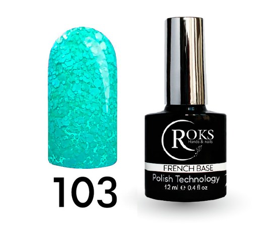 Изображение  Camouflage base for gel polish Roks Rubber Base French Geometric 12 ml, No. 103, Volume (ml, g): 12, Color No.: 103