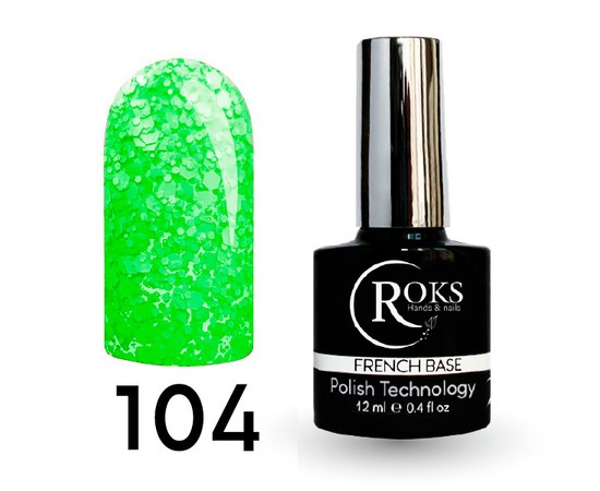 Изображение  Camouflage base for gel polish Roks Rubber Base French Geometric 12 ml, No. 104, Volume (ml, g): 12, Color No.: 104