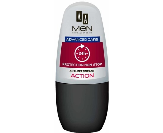 Зображення  Антиперспірант роликовий для чоловіків AA Cosmetics Men Advanced Care Protection Non-Stop 24h, 50 мл