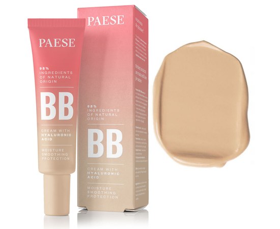 Зображення  Тональний BB-крем для обличчя з гіалуроновою кислотою Paese BB Cream With Hyaluronig Acid 02N Beige, 30 мл, Об'єм (мл, г): 30, Цвет №: 02N