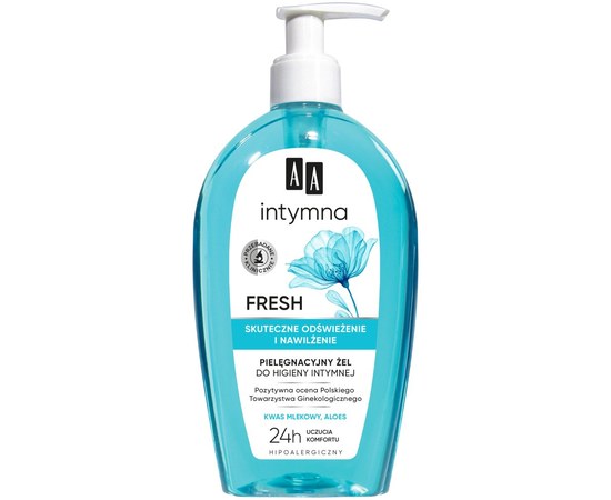 Изображение  Hypoallergenic gel for intimate hygiene AA Intymna Fresh Gel, 300 ml
