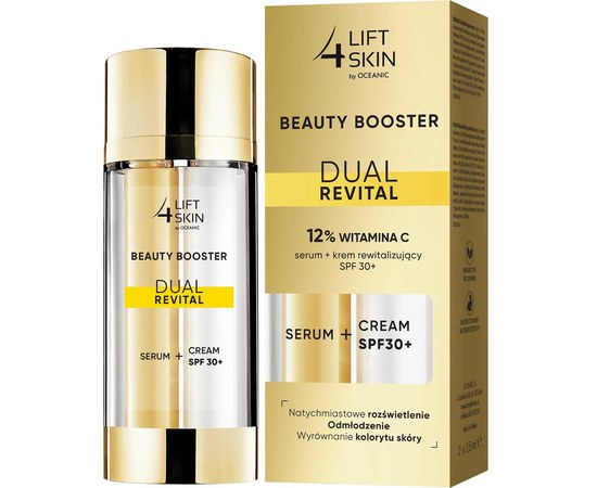 Изображение  Set for face care (SPF 30+ cream, 15 ml + vitamin C serum, 15 ml) Lift4Skin Beauty Booster Dual Revital