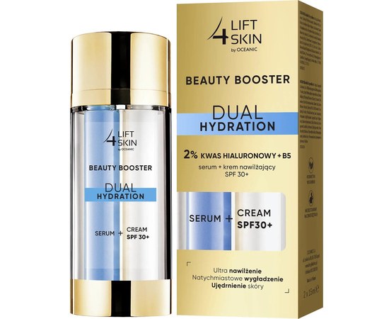 Изображение  Set for face care (SPF 30+ cream, 15 ml + hyaluronic acid serum, 15 ml) Lift4Skin Beauty Booster Dual Hydration