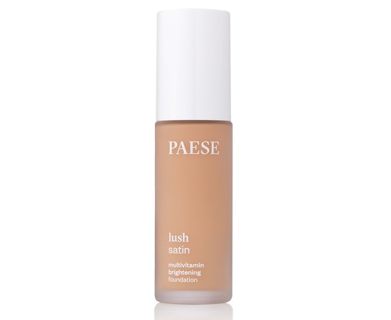 Изображение  Тональный крем мультивитаминный светоотражающий Paese Lush Satin Multivitamin Foundation 32 Natural, 30 мл, Объем (мл, г): 30, Цвет №: 32