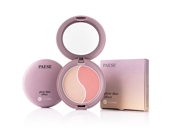 Изображение  Face palette 2in1 Paese Nanorevit Glow Duo Effect Blush Highlighter, 4.5 g