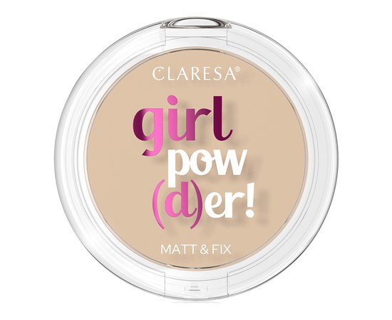 Зображення  Пресована пудра для обличчя Claresa Girl Pow(D)er! Pressed Powder 01 Translucent, 12 г, Об'єм (мл, г): 12, Цвет №: 01