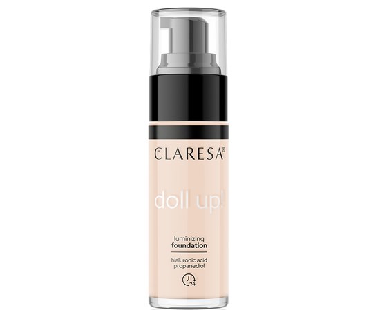 Изображение  Тональный крем Claresa Illuminating Foundation Doll Up! 03 Light-Medium, 34 г, Объем (мл, г): 34, Цвет №: 03