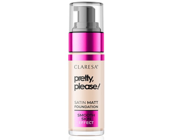 Изображение  Claresa Pretty, Please! Satin Matt Foundation 02 Light, 33 g, Volume (ml, g): 33, Color No.: 2