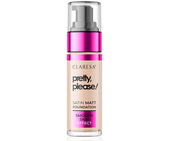 Изображение  Тональный крем для лица с матово-сатиновым финишем Claresa Pretty, Please! Satin Matt Foundation 04 Medium, 33 г, Объем (мл, г): 33, Цвет: 04