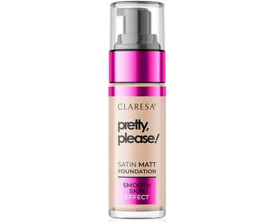 Изображение  Тональный крем для лица с матово-сатиновым финишем Claresa Pretty, Please! Satin Matt Foundation 05 Deep-Medium, 33 г, Объем (мл, г): 33, Цвет: 05