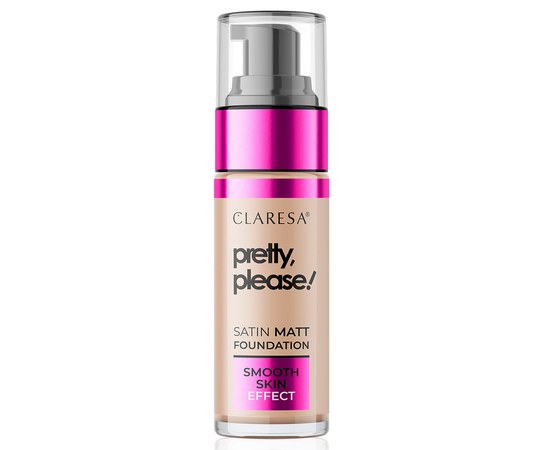 Изображение  Тональный крем для лица с матово-сатиновым финишем Claresa Pretty, Please! Satin Matt Foundation 06 Tan, 33 г, Объем (мл, г): 33, Цвет №: 06