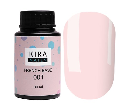 Зображення  Kira Nails French Base 001 (ніжно-рожевий), 30 мл, Об'єм (мл, г): 30, Цвет №: 001