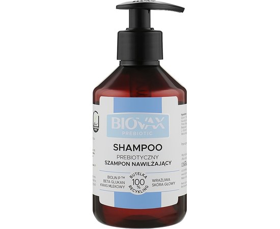 Зображення  Зволожуючий шампунь для волосся Biovax Prebiotic Moisturising Hair Shampoo, 250 мл