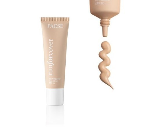 Зображення  Тональний крем для обличчя Paese Run For Cover 12H Longwear Fondation SPF10 20N Nude, 30 мл, Об'єм (мл, г): 30, Цвет №: 20N