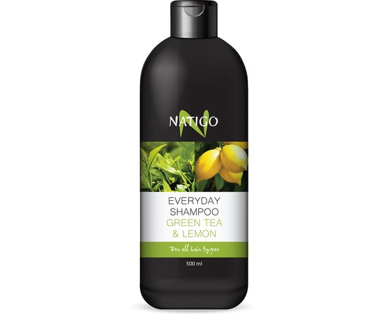 Изображение  Ежедневный шампунь для всех типов волос Natigo Зеленый Чай и Лимон, 500 мл