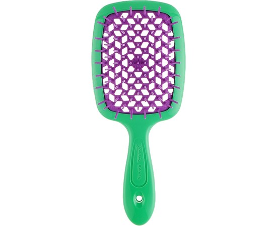 Изображение  Расческа для волос прямоугольная зеленая с фуксией Janeke Superbrush (86SP226 VV)