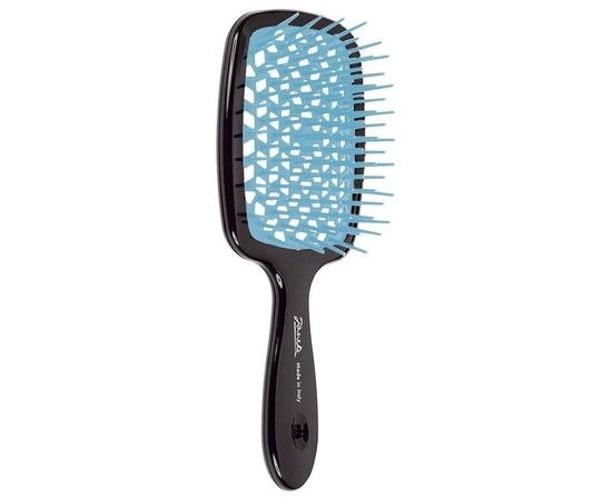 Зображення  Щітка масажна для волосся прямокутна чорна з синім Janeke Superbrush (71SP226 TSE)
