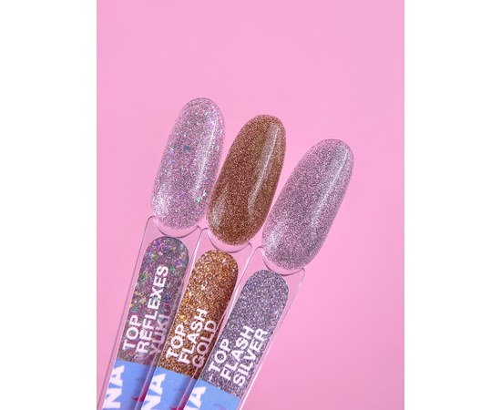 Изображение 4 Top for gel polish LUNAMoon Top Flash Gold, 13 ml, Volume (ml, g): 13, Options: Flash Gold