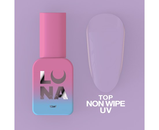 Изображение  Top for gel polish without sticky layer with UV filter LUNAMoon Top Non Wipe UV, 13 ml