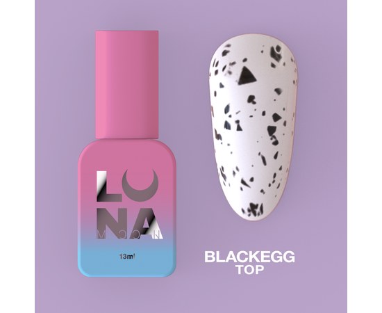 Изображение  Matte top for gel polish without sticky layer LUNAMoon Top Matt Blackegg, 13 ml