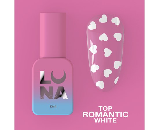 Изображение  Top for gel polish LUNAMoon Top Romantic White, 13 ml, Volume (ml, g): 13, Color No.: White