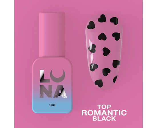 Изображение  Top for gel polish LUNAMoon Top Romantic Black, 13 ml, Volume (ml, g): 13, Color No.: Black