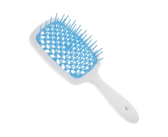 Зображення  Щітка масажна для волосся прямокутна біла з блакитним Janeke Superbrush (SP226BIA TSE)