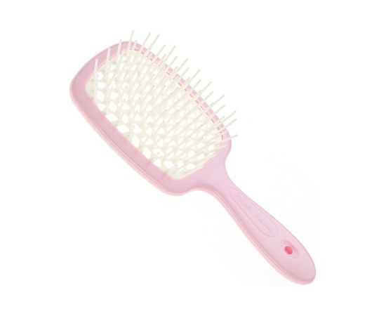 Зображення  Щітка масажна для волосся прямокутна рожева з білим Janeke Superbrush (93SP226 RSA)