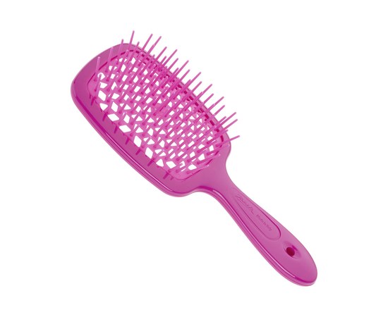 Изображение  Расческа для волос прямоугольная неон розовая Janeke Superbrush (82SP226 FF2)