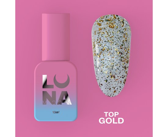 Изображение  Top for gel polish LUNAMoon Top Gold, 13 ml, Volume (ml, g): 13, Color No.: Gold