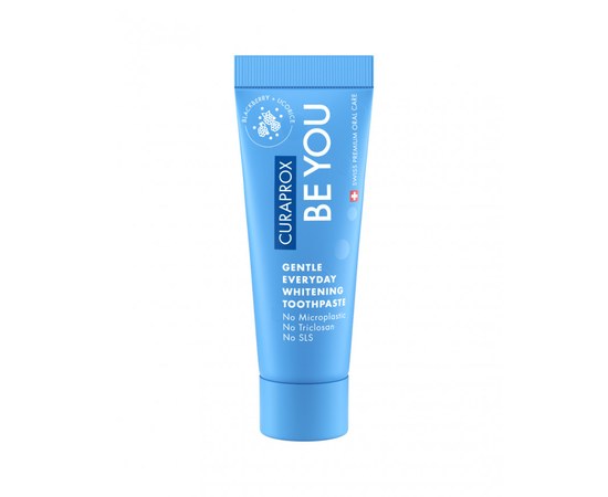 Изображение  Curaprox Be You Blue whitening toothpaste with blueberry flavor, 10 ml, Volume (ml, g): 10