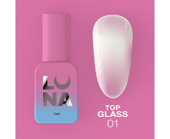 Изображение  Топ для гель-лака LUNAMoon Top Glass №1, 13 мл, Объем (мл, г): 13, Цвет №: 01