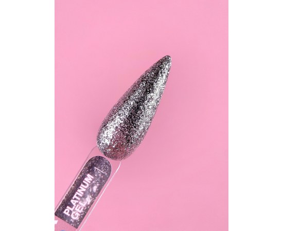 Изображение 2 Гель с блестками для ногтей LUNAMoon Platinum Gel №1, 5 мл, Объем (мл, г): 5, Вариант: 01, Цвет: Серебряный