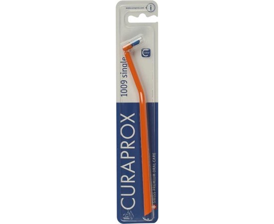 Изображение  Монопучковая зубная щетка Curaprox Single CS 1009-03 D 0.12 мм 9 мм, оранжевая, Цвет №: 03