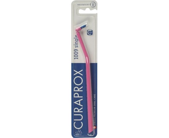 Изображение  Монопучковая зубная щетка Curaprox Single CS 1009-04 D 0.12 мм 9 мм, розовая, Цвет №: 04