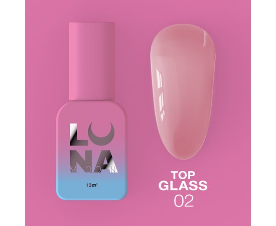 Зображення  Топ для гель-лаку LUNAMoon Top Glass № 2, 13 мл, Об'єм (мл, г): 13, Цвет №: 02