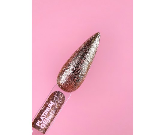 Изображение 2 Гель с блестками для ногтей LUNAMoon Platinum Gel №2, 5 мл, Объем (мл, г): 5, Вариант: 02, Цвет: Золотистый