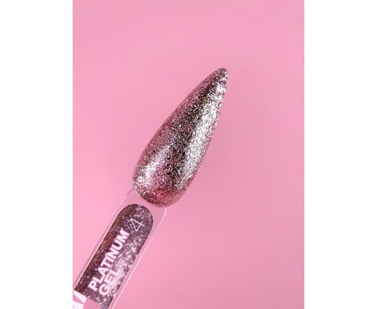 Изображение 2 Гель с блестками для ногтей LUNAMoon Platinum Gel №4, 5 мл, Объем (мл, г): 5, Вариант: 04, Цвет: Серебряный