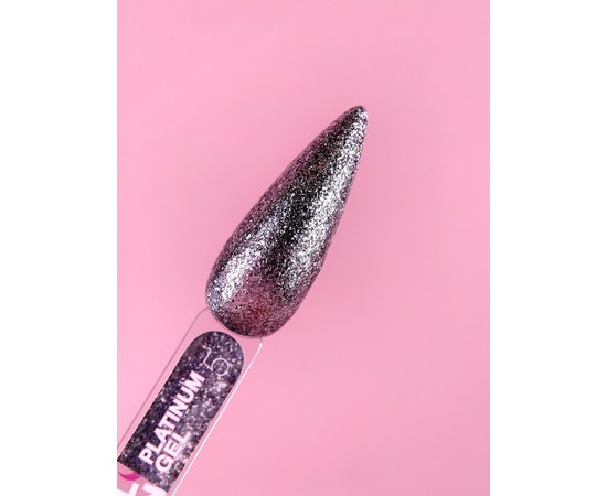 Изображение 2 Гель с блестками для ногтей LUNAMoon Platinum Gel №5, 5 мл, Объем (мл, г): 5, Вариант: 05, Цвет: Серебряный