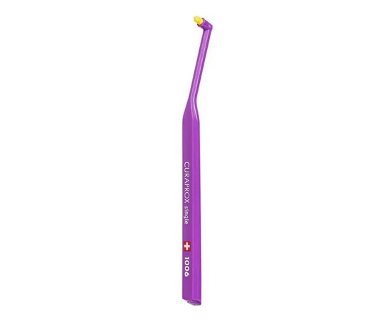 Изображение  Монопучковая зубная щетка Curaprox Single CS 1006-07 D 0.10 мм 6 мм, фиолетовая, Цвет №: 07