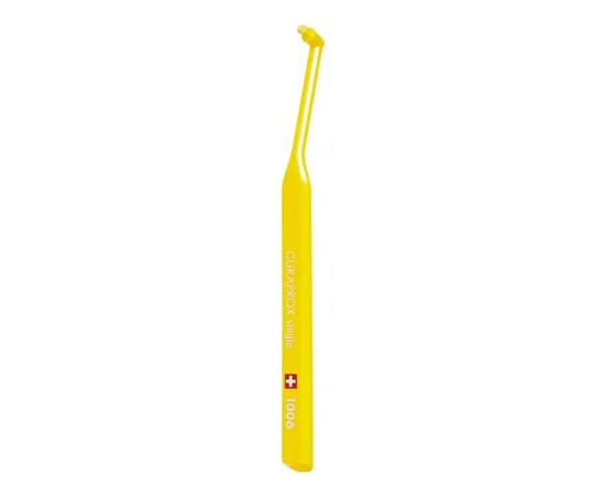 Зображення  Монопучкова зубна щітка Curaprox Single CS 1006-12 D 0.10 мм 6 мм, жовта, Цвет №: 12