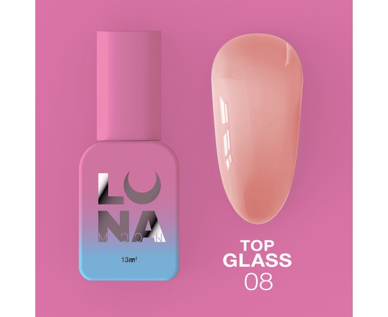 Зображення  Топ для гель-лаку LUNAMoon Top Glass № 8, 13 мл, Об'єм (мл, г): 13, Цвет №: 08