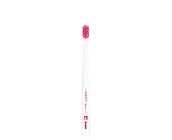 Изображение  Toothbrush Curaprox Ultra Soft CS 5460-17 D 0.10 mm white, pink bristles, Color No.: 17