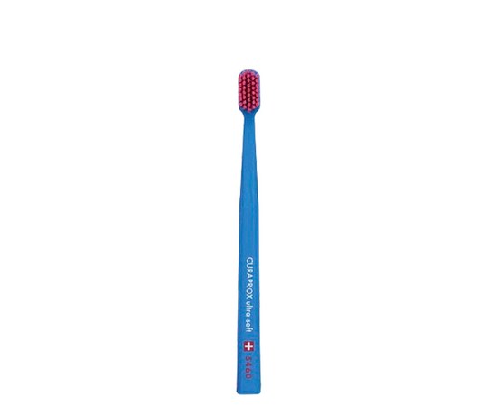 Изображение  Зубная щетка Curaprox Ultra Soft CS 5460-25 D 0.10 мм синяя, розовая щетина, Цвет №: 25