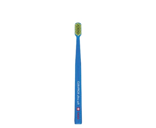 Изображение  Зубная щетка Curaprox Ultra Soft CS 5460-26 D 0.10 мм синяя, салатовая щетина, Цвет №: 26