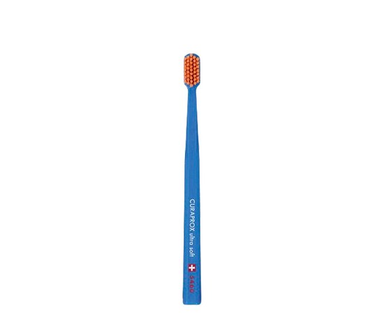 Изображение  Toothbrush Curaprox Ultra Soft CS 5460-27 D 0.10 mm blue, orange bristles, Color No.: 27