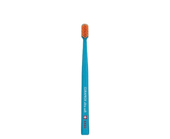 Изображение  Зубная щетка Curaprox Ultra Soft CS 5460-30 D 0.10 мм бирюзовая, оранжевая щетина, Цвет №: 30