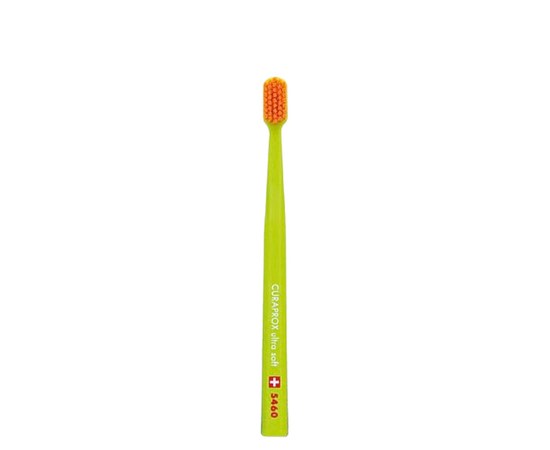 Изображение  Зубная щетка Curaprox Ultra Soft CS 5460-33 D 0.10 мм салатовая, оранжевая щетина, Цвет №: 33
