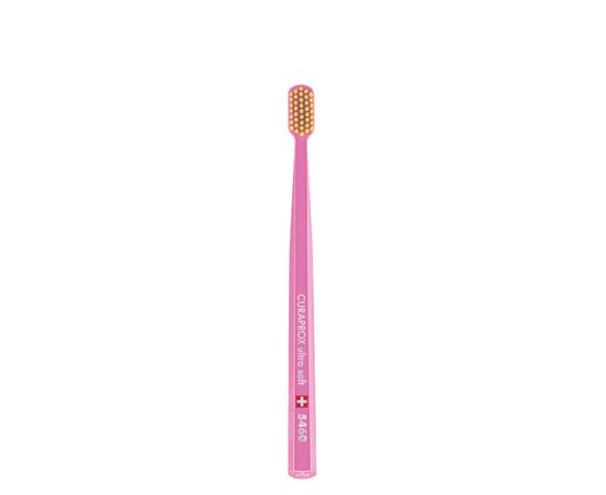 Изображение  Toothbrush Curaprox Ultra Soft CS 5460-12 D 0.10 mm pink, yellow bristles, Color No.: 12