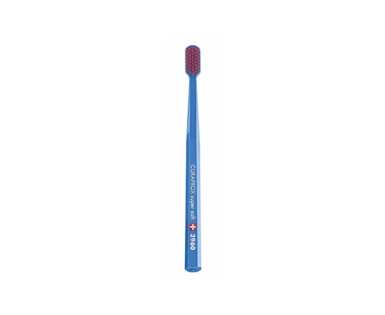 Изображение  Зубная щетка Curaprox Super Soft CS 3960-01 D 0.12 мм синяя, красная щетина, Цвет №: 01